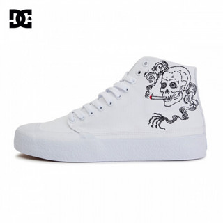 DC SHOES 新款T-FUNK联名款手绘骷髅印花男款休闲运动帆布鞋 ADYS300577 白色-WBK 43