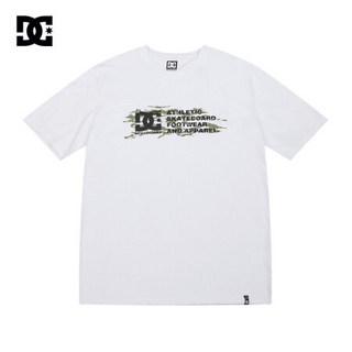 DCSHOES 春夏新款创意叠加印花男士圆领短袖棉T恤 GDYZT20113 白夹色-WBB0 S