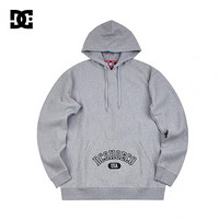 DCSHOES秋冬新款运动加绒加厚宽松连帽卫衣男 ADYSF03033 灰夹色-KNFH S