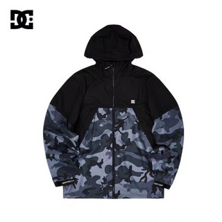 DC SHOES 春季新款撞色拼接男式连帽运动夹克外套 5110J046 黑色-BLK XL