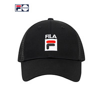 FILA FUSION 斐乐 情侣棒球帽 2020夏季新款潮流logo街头棒球帽 深黑-BK 57-59cm XS