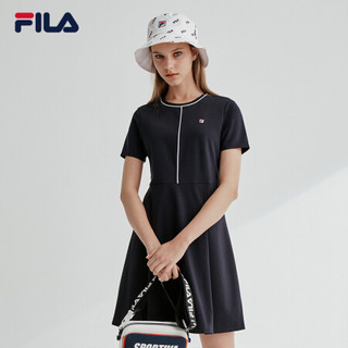 FILA 斐乐官方 女子针织连衣裙2020夏季新款时尚休闲连衣裙女裙 传奇蓝-NV 170/88A/L