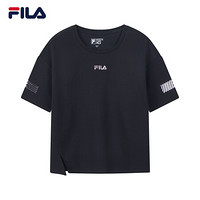 FILA 斐乐官方 女子短袖T恤  2020夏季新款百搭休闲潮流宽松短袖T 传奇蓝-NV 175/92A/XL