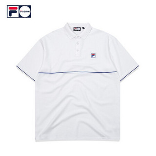 FILA FUSION 斐乐 男子POLO衫2020秋季新款舒适潮流LOGO短袖衫男 标准白-WT（宽松版型，建议拍小一码） 170/92A/M