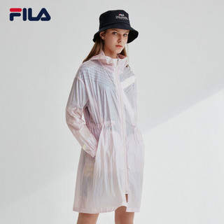 FILA 斐乐官方女子外套2020夏季新款中长款梭织宽松连帽皮肤衣 浅芯粉-LP 170/88A/L