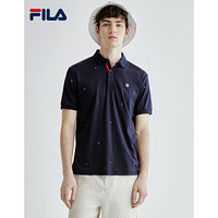 FILA 斐乐官方男子短袖POLO衫2020夏季新款运动针织短袖衫男 传奇蓝-NV 185/104A/XXL