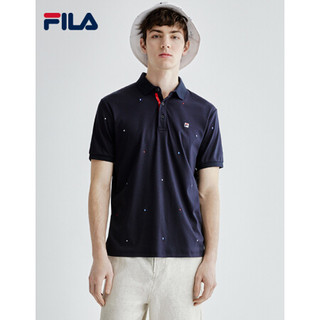 FILA 斐乐官方男子短袖POLO衫2020夏季新款运动针织短袖衫男 传奇蓝-NV 185/104A/XXL