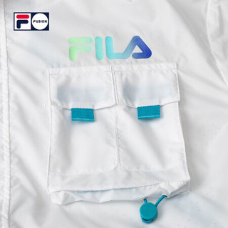 FILA FUSION 斐乐男子梭织外套 2020夏季新款宽松连帽上衣潮 标准白-WT 175/96A/L