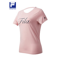 FILA ATHLETICS 斐乐 女子短袖T恤 2020夏新款专业运动弹力瑜伽服 沙皮粉-LP 165/84A/M