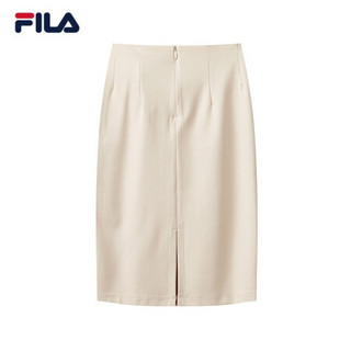 FILA 斐乐官方女子半身裙2020夏季新款时尚针织半裙包裙女裙 米卡其-LK 160/62A/S