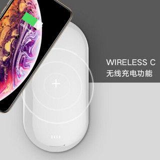 MIPOW麦泡 iPhone11无线充苹果mfi认证自带线充电宝超薄便携充电器可充airpods耳机 浅蓝色