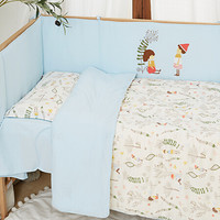 棉花堂婴儿童床上用品套件全纯棉幼儿园宝宝床单被套枕针织三件套 奇幻自然 130*100cm