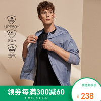 诺诗兰防晒衣女防紫外线透气防晒服男士防晒衫超薄外套皮肤风衣 GL085A17-新款 岩灰色-男 L