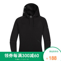 诺诗兰秋季户外男女中性款保暖防风运动舒适弹力休闲时尚连帽卫衣 GL080X03 纯黑色 XL 175