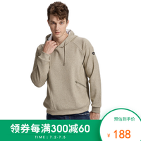 诺诗兰秋季户外男女中性款保暖防风运动舒适弹力休闲时尚连帽卫衣 GL080X03 灰绿麻灰色 XXXL185