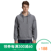 诺诗兰秋季户外男女中性款保暖防风运动舒适弹力休闲时尚连帽卫衣 GL080X03 地毯麻灰色 XXXL185