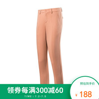 诺诗兰春夏户外女式简约素色 舒适弹力长裤 GL082268 藕粉色 XL