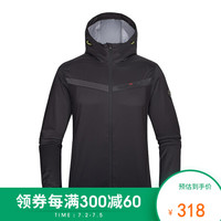 诺诗兰户外软壳衣 男式防风防水连帽休闲运动外套 GF085101 黑色 L
