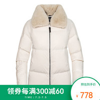 诺诗兰秋冬户外女式可脱卸毛领时尚防风保暖羽绒服 GD082608 雪白色 165