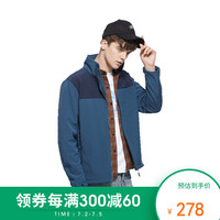 诺诗兰秋冬户外男士软壳夹克 防风保暖舒适风雪外套 GF055593 Ⅱ玄青色/羽蓝色 L