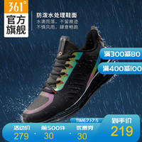 361° 361度男鞋运动鞋雨屏科技Q弹跑步鞋缓震休闲鞋子 N 曜石黑/火焰红 39