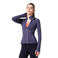 HOTSUIT后秀 塑形系列 运动外套女 新款修身弹力健身瑜伽显瘦开衫上衣 夜魅紫 XL