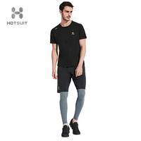 HOTSUIT后秀 塑形系列 夏季新款运动T恤男 跑步健身休闲上衣 矿物黑 2XL
