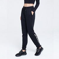 HOTSUIT后秀 黑标系列 运动裤女 2020夏季新款纯色简约卫裤舒适针织长裤 矿物黑 M