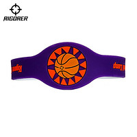 准者新款篮球手环运动球迷硅胶手环男情侣款腕带饰品潮人篮球 白/紫 18CM