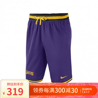NBA-Nike 湖人队 男篮球运动透气速干短裤 AV3537-504 图片色 M