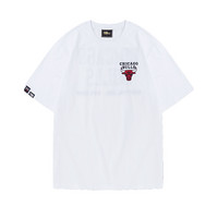 NBA STYLE潮流服饰 公牛队 男女款运动休闲字母印花短袖T恤 图片色 M