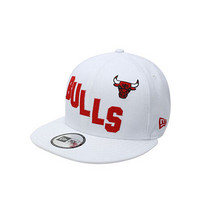 NBA-New Era 公牛队刺绣潮帽 时尚篮球运动嘻哈棒球帽子 可调节 白色 M(56-62cm)