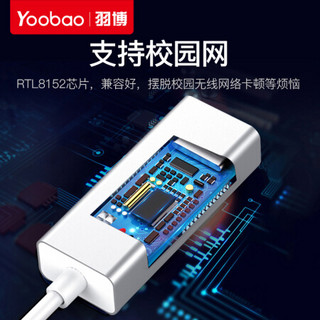 羽博网线转换头笔记本电脑USB3.0转百兆有线网卡外置集线器华为联想适用 USB3.0转百兆网卡（带灯）