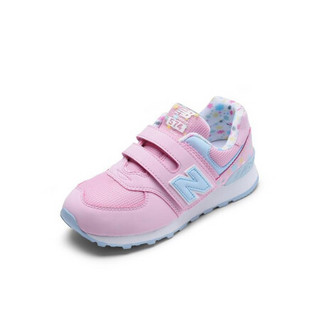 New Balance nb童鞋 女童4~14岁 魔术贴儿童运动鞋YV574KCS 芭比粉 YV574KCR 35