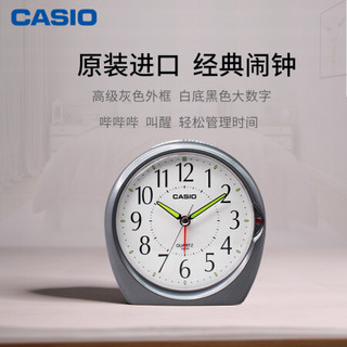 卡西欧（CASIO）闹钟  TQ-378 简约卧室床头儿童静音闹钟 石英钟表 TQ-378-8PF