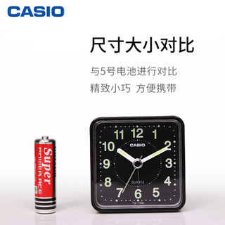 卡西欧（CASIO）闹钟  TQ-140S 简约时尚卧室床头夜光闹钟 石英钟表 TQ-140S-1PF