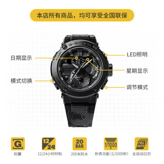 CASIO 卡西欧 G-SHOCK G-STEEL系列 46.5毫米太阳能腕表 GST-B200TJ-1A 陈英杰联名款 礼盒装