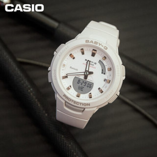 卡西欧（CASIO）BABY-G BSA-B100时尚运动手表 防水防震计步功能女表 BSA-B100-7APR智能蓝牙连接