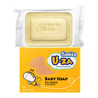 U-ZA洁肤洗手温和保湿 uza宝宝沐浴透明肥皂蜂蜜香皂90g婴儿滋养沐浴皂洗脸皂 锁水儿童洗澡肥皂