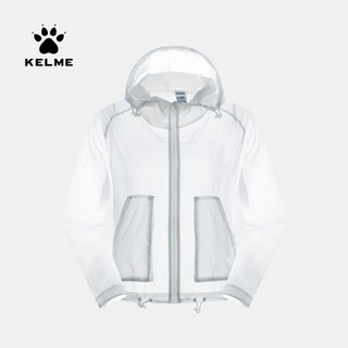 KELME/卡尔美韩版时尚短款防风衣外套防晒衣连帽休闲运动开衫女36922029 白色 M/160