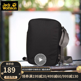 Jack Wolfskin/狼爪官方挎包男女通用户外4L斜挎包休闲单肩包8001141 8001141-6000/黑色/4L 均码