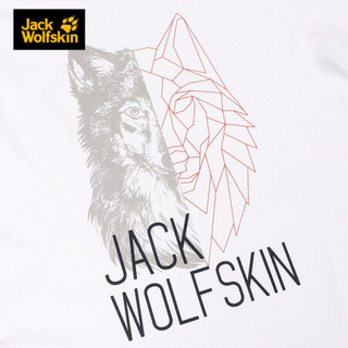 JackWolfskin狼爪20夏季新品户外吸湿排汗干爽透气狼头印花圆领短袖T恤男 FS 5820151-5018/本白色 S 175/96A