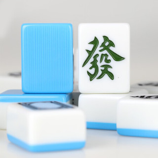 尚客诚品家用中号大号40/42/44麻将牌手搓麻将子象牙色白玉色包含桌布 竹丝 蓝42mm+桌布+软包