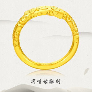 周大福 金箍棒 足金黄金戒指(工费:138计价) F206977 足金 12号 约5.00g