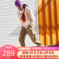 PONY梭织长裤波尼男运动裤2020春季新品工装裤百搭休闲裤01M2UT01 浅茶色（男） L（180/86A）
