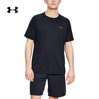 安德玛官方UA Tech男子运动短袖T恤Under Armour1345317 黑色001 L