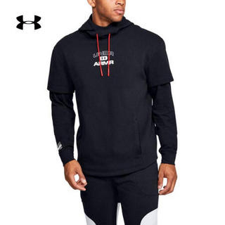 UNDER ARMOUR 安德玛 Fleece 1351338 男子运动连帽卫衣 黑色001 L