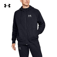 安德玛官方UA Speckled男子运动拉链连帽外套Under Armour1355630 黑色001 L