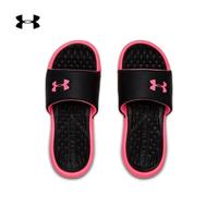 安德玛 官方UA Playmaker女子运动拖鞋Under Armour3000063 黑色001 38