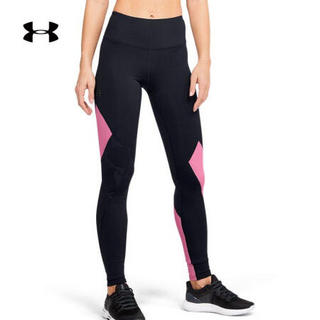 安德玛官方UA RUSH Embossed女子运动紧身裤Under Armour1351728 黑色002 L